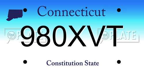 980XVT Connecticut License Plate