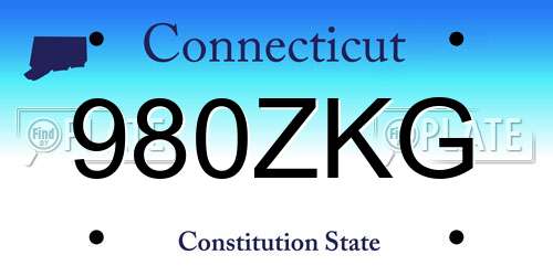 980ZKG Connecticut License Plate