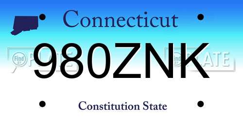 980ZNK Connecticut License Plate