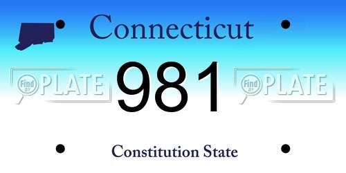 981 Connecticut License Plate