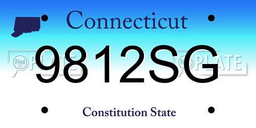 9812SG Connecticut License Plate
