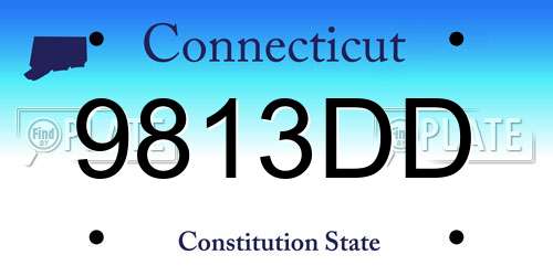 9813DD Connecticut License Plate