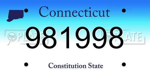 981998 Connecticut License Plate