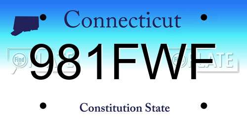 981FWF Connecticut License Plate