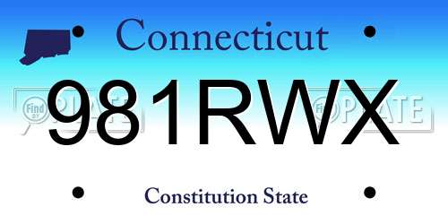 981RWX Connecticut License Plate