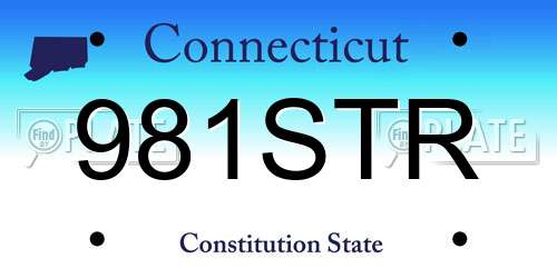 981STR Connecticut License Plate