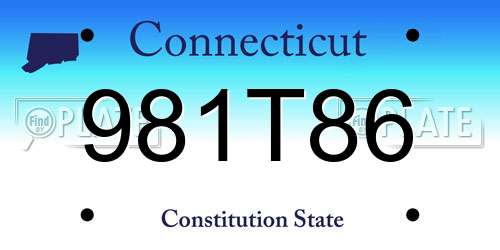 981T86 Connecticut License Plate