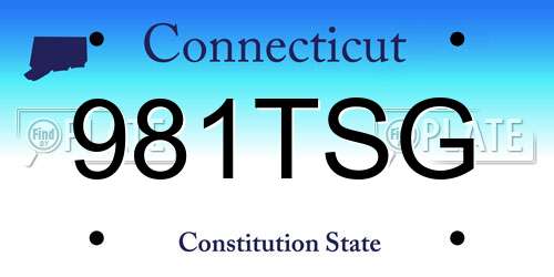 981TSG Connecticut License Plate