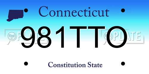 981TTO Connecticut License Plate