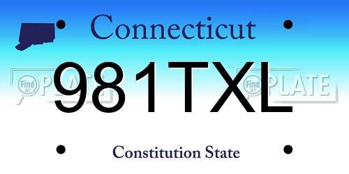 981TXL Connecticut License Plate