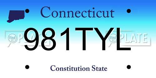 981TYL Connecticut License Plate