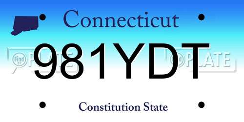 981YDT Connecticut License Plate