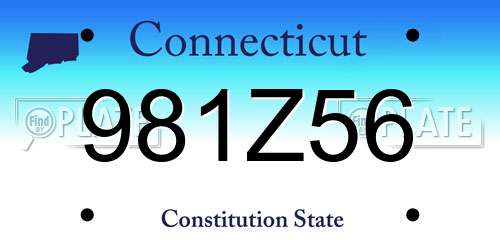 981Z56 Connecticut License Plate