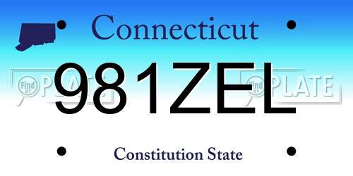 981ZEL Connecticut License Plate