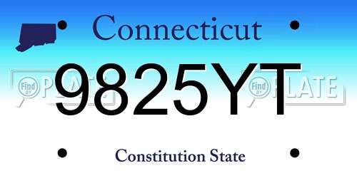 9825YT Connecticut License Plate