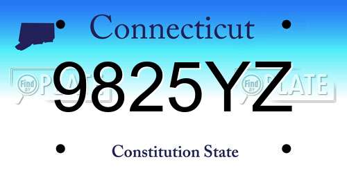 9825YZ Connecticut License Plate