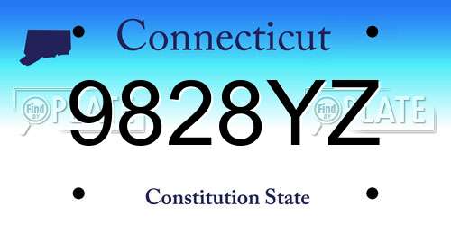 9828YZ Connecticut License Plate