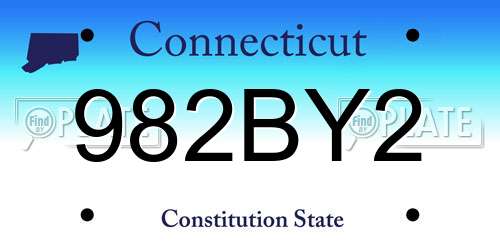 982BY2 Connecticut License Plate
