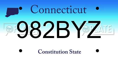 982BYZ Connecticut License Plate