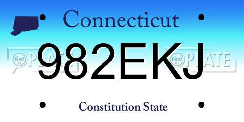982EKJ Connecticut License Plate