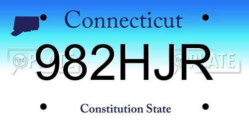 982HJR Connecticut License Plate