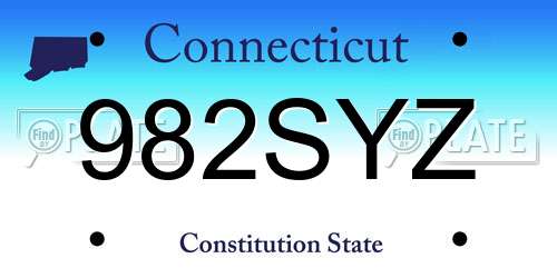 982SYZ Connecticut License Plate