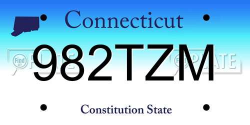 982TZM Connecticut License Plate