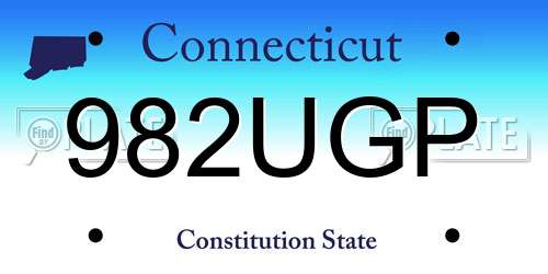982UGP Connecticut License Plate