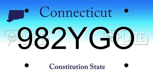 982YGO Connecticut License Plate