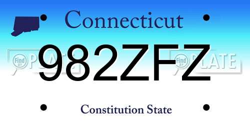 982ZFZ Connecticut License Plate