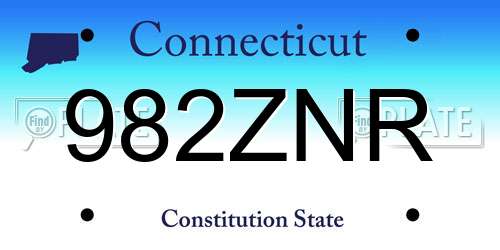 982ZNR Connecticut License Plate