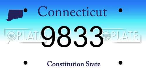 9833 Connecticut License Plate