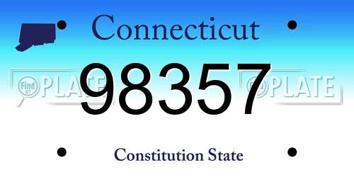 98357 Connecticut License Plate