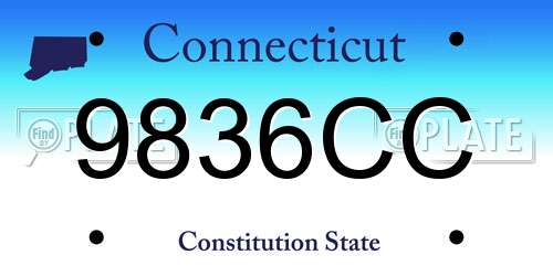 9836CC Connecticut License Plate
