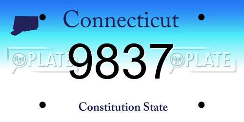 9837 Connecticut License Plate