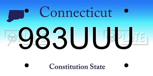 983UUU Connecticut License Plate