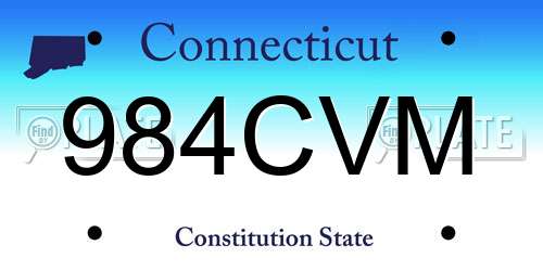 984CVM Connecticut License Plate