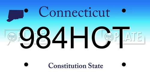 984HCT Connecticut License Plate