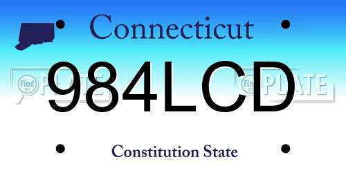 984LCD Connecticut License Plate