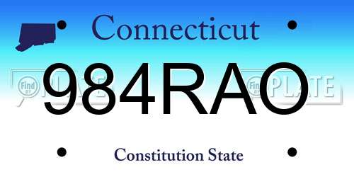 984RAO Connecticut License Plate