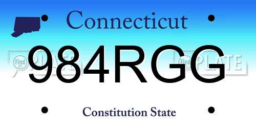 984RGG Connecticut License Plate
