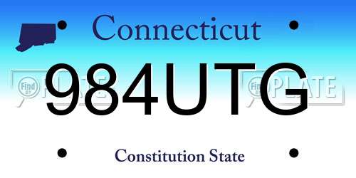 984UTG Connecticut License Plate