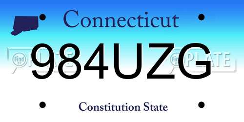 984UZG Connecticut License Plate