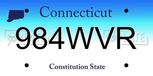 984WVR Connecticut License Plate