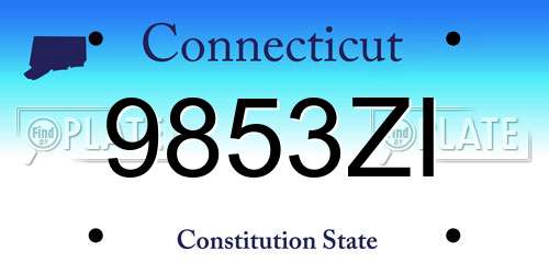 9853ZI Connecticut License Plate