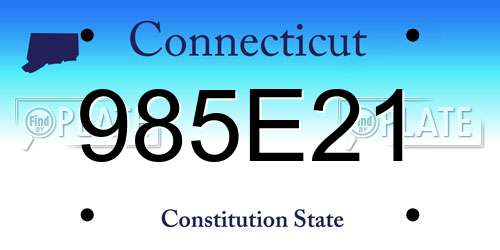 985E21 Connecticut License Plate
