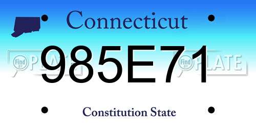985E71 Connecticut License Plate