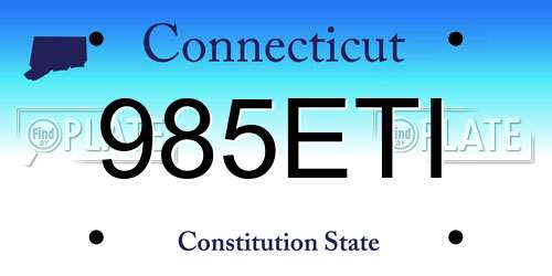 985ETI Connecticut License Plate