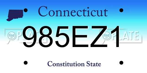 985EZ1 Connecticut License Plate