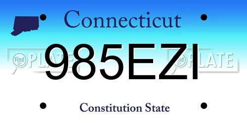 985EZI Connecticut License Plate